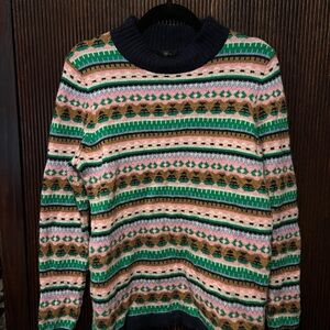 J Crew mock neck Striped Sweater